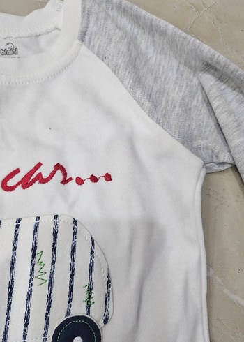 Gri Uzun Kollu Erkek Bebek Takımı Mycar - Görsel 4