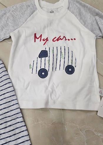 Gri Uzun Kollu Erkek Bebek Takımı Mycar - Görsel 3