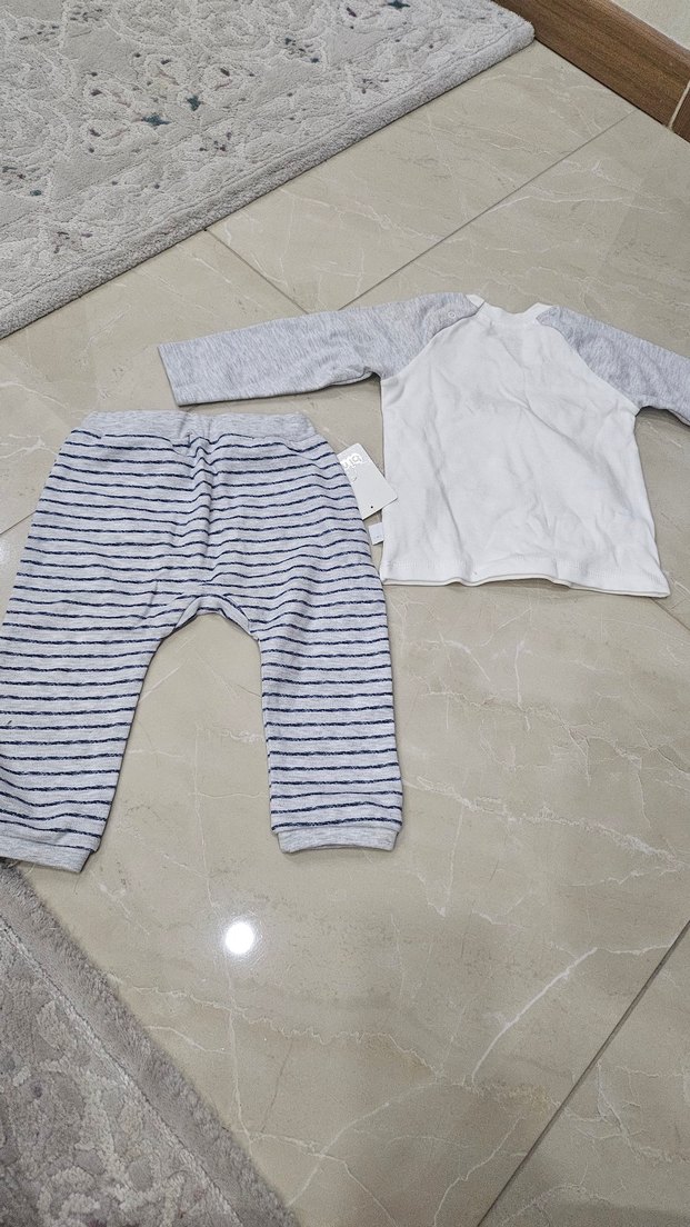 Gri Uzun Kollu Erkek Bebek Takımı Mycar - Görsel 5