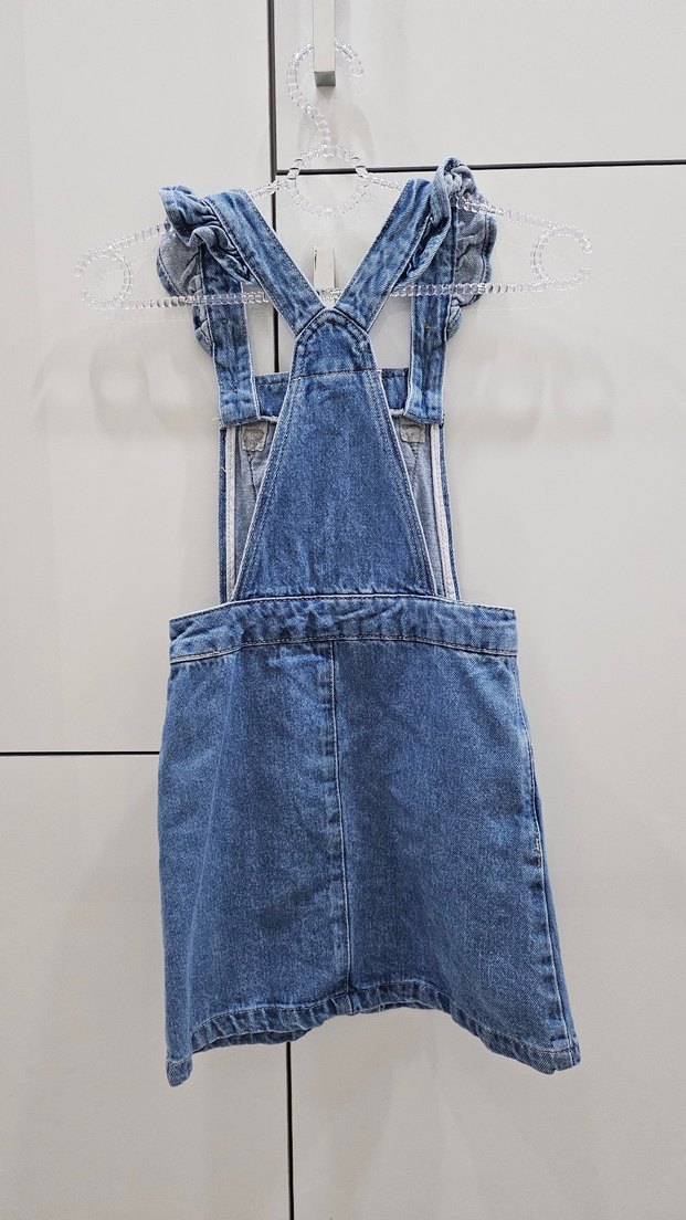 Nakışlı Mavi Kot Elbise - Görsel 2