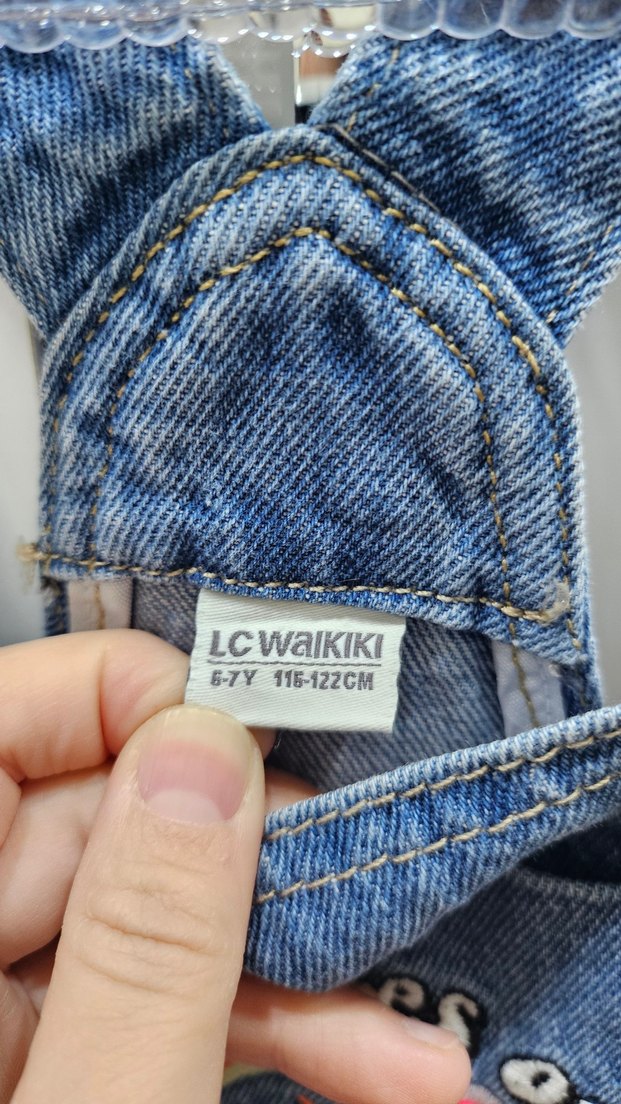 Nakışlı Mavi Kot Elbise - Görsel 4