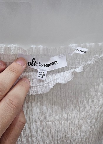 Koton Marka Beyaz Pliseli Mini Bluz - Görsel 2