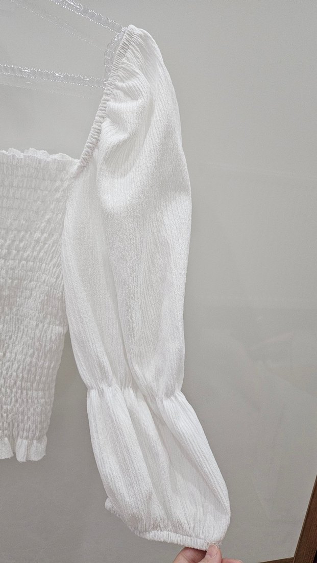 Koton Marka Beyaz Pliseli Mini Bluz - Görsel 4