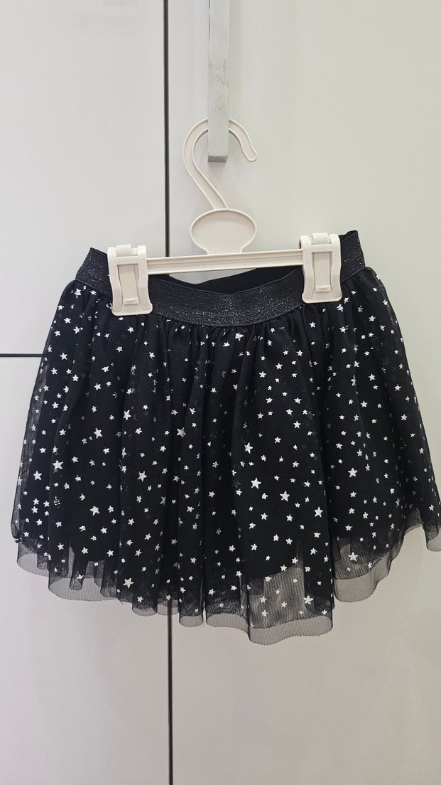 Kız Çocuk Siyah Yıldızlı Tüllü Etek - Görsel 2