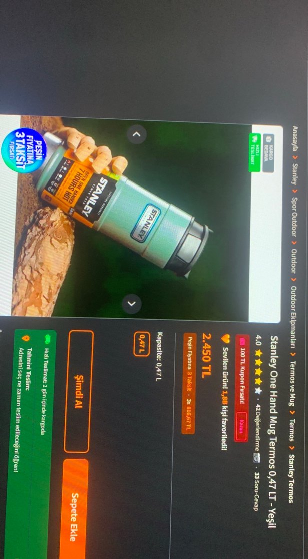 Stanley One Hand Mug Termos 0.47L - Görsel 4