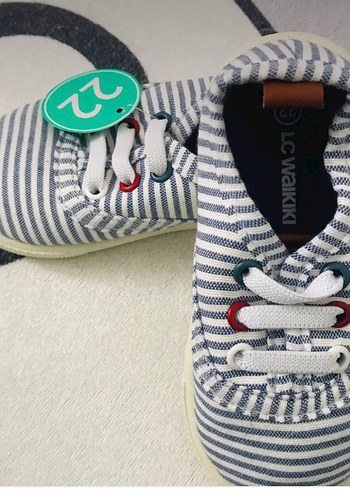 Erkek Çocuk Beyaz Çizgili Spor Ayakkabı - Görsel 4