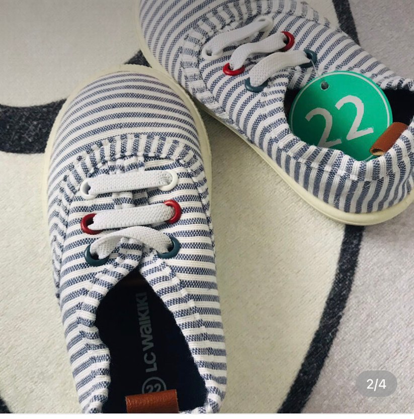 Erkek Çocuk Beyaz Çizgili Spor Ayakkabı - Görsel 3