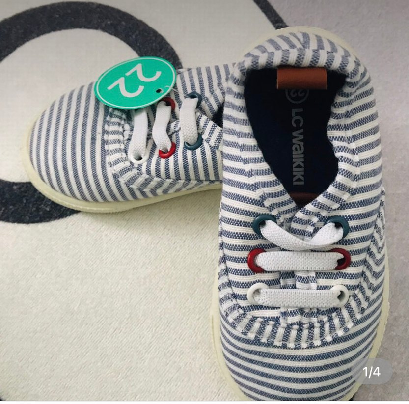 Erkek Çocuk Beyaz Çizgili Spor Ayakkabı - Görsel 4