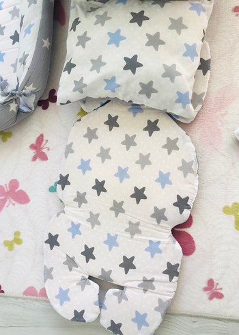 Gri Yıldız Desenli Bebek Uyku Seti - Görsel 4