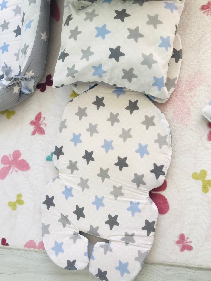 Gri Yıldız Desenli Bebek Uyku Seti - Görsel 4