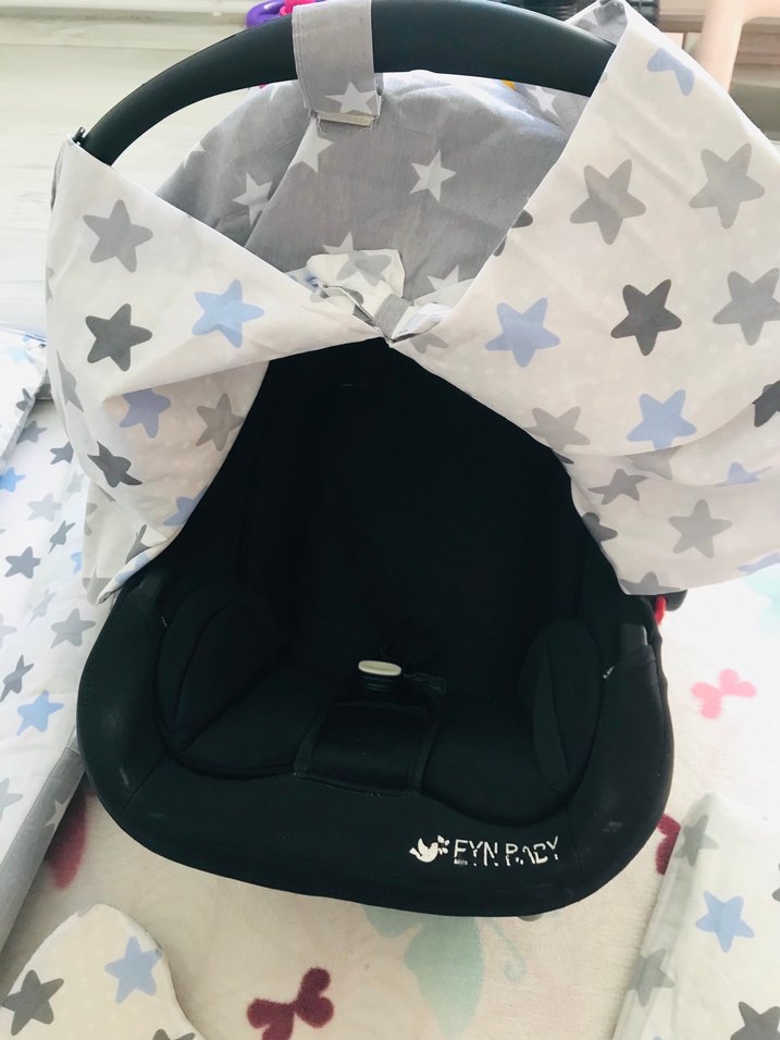 Gri Yıldız Desenli Bebek Uyku Seti - Görsel 5