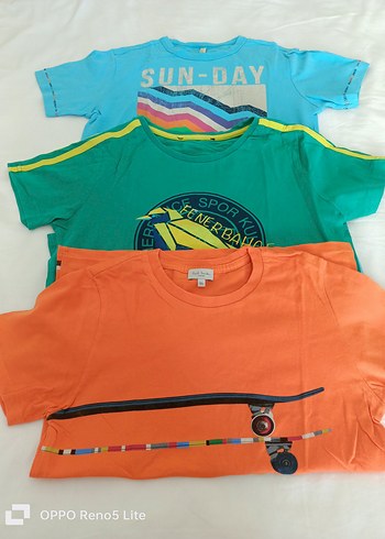 3 adet erkek Çocuk Renkli Baskılı Kısa Kollu Tişört - Görsel 2