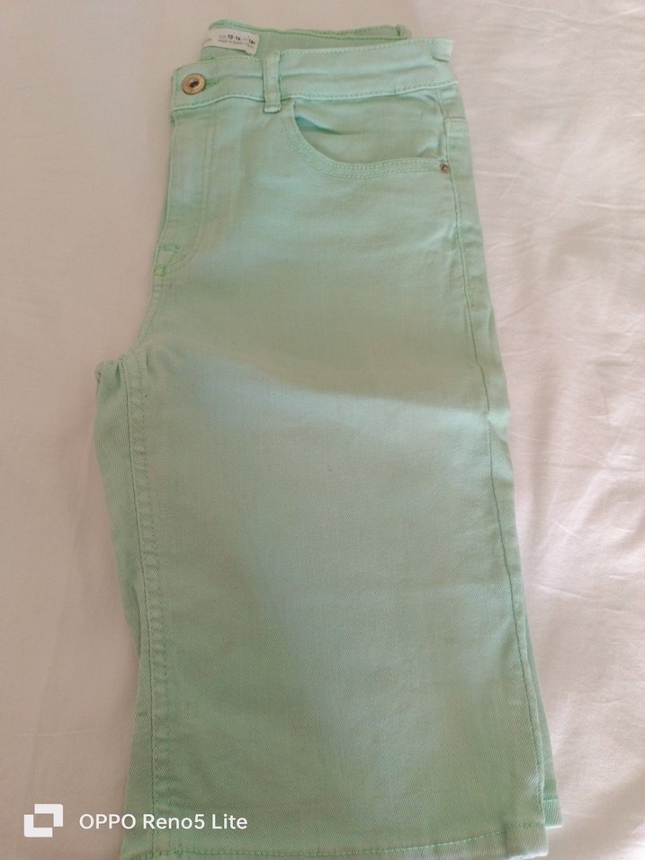 Zara Yeşil Denim Erkek Cocuk  Bermuda Şort - Görsel 3