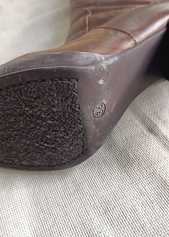 Network marka %100 gerçek deri Kahverengi Yüksek Topuklu Çizme - Görsel 16