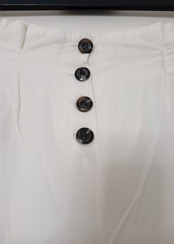 Diğer Beyaz Düğmeli Bol Paça Pantolon Fk.pynappel L