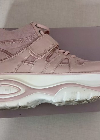 Pembe Platform Topuklu Bağcıklı Sneakers