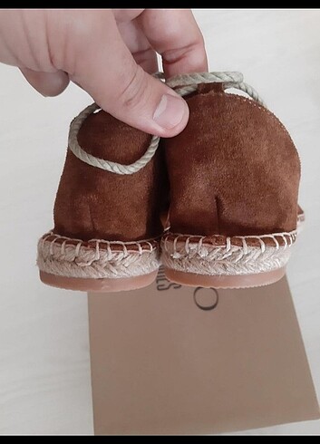 Mudo hakiki deri süet espadril - Görsel 5