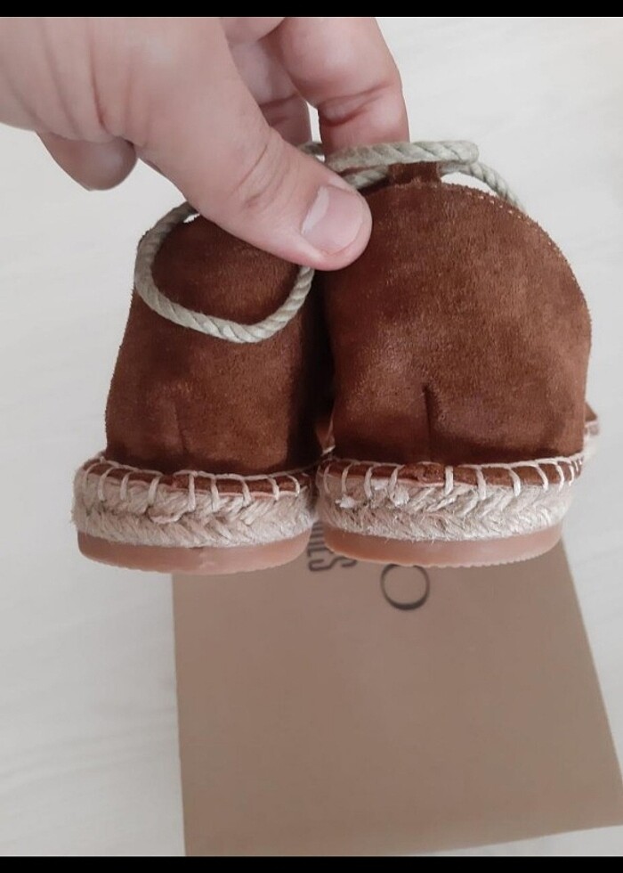 Mudo hakiki deri süet espadril - Görsel 5