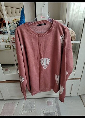 Trendyol Man oversize balon desenli kazak