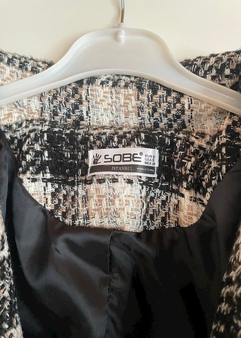 Düğmeli Kareli Midi Kadın Kaban - Görsel 3