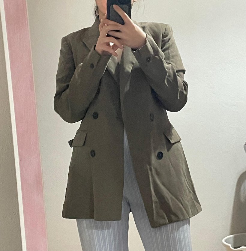 Bej Midi Kadın Blazer Ceket - Görsel 4