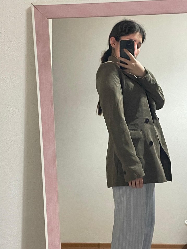 Bej Midi Kadın Blazer Ceket - Görsel 5