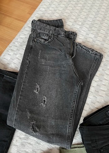 Gri ve Haki Kadın Kot Pantolonlar - Görsel 6