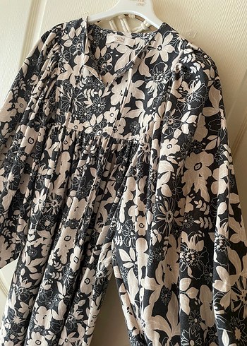 Bohem Çiçek Desenli Uzun Elbise - Görsel 4