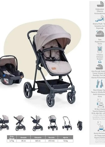 Baby2Go Koyu Yeşil Bebek Arabası ve Oto Koltuğu Seti. Travel sistem
