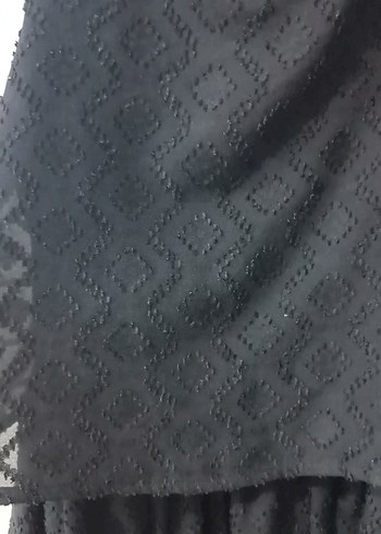 9 Yaş Beden Siyah Volanlı Kolsuz Midi Elbise