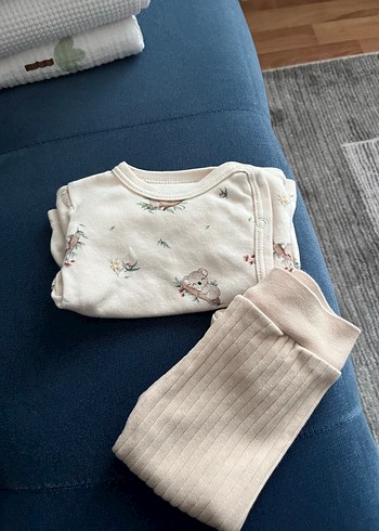 Bebek Kız Hastane Çıkışı Düğmeli Baskılı Beyaz - Görsel 2