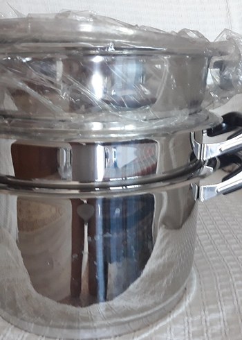 Parlak Gri Çelik Tencere Seti