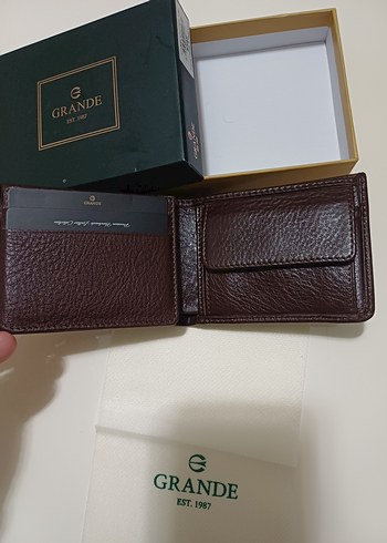 Grande marka hakiki deri Modern Klasik Erkek Cüzdanı sıfır - Görsel 5