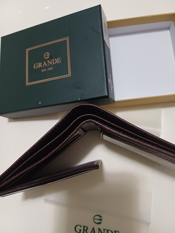 Grande marka hakiki deri Modern Klasik Erkek Cüzdanı sıfır - Görsel 3