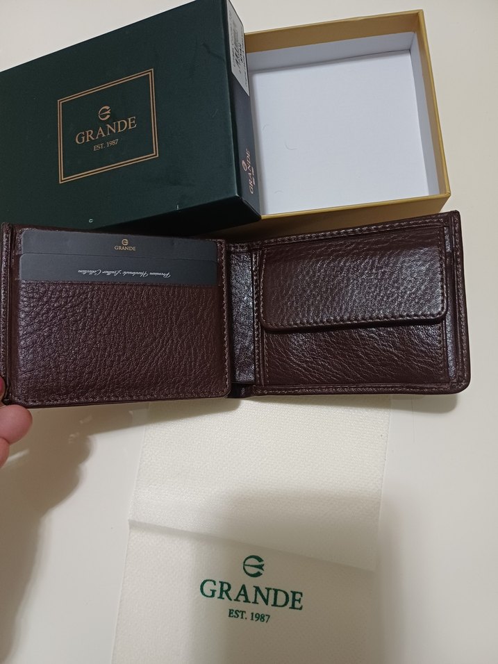 Grande marka hakiki deri Modern Klasik Erkek Cüzdanı sıfır - Görsel 5