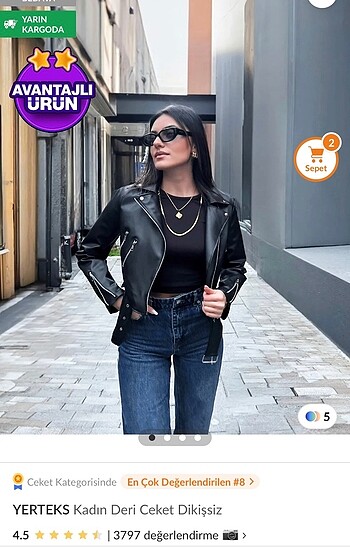 Yerteks deri ceket XL