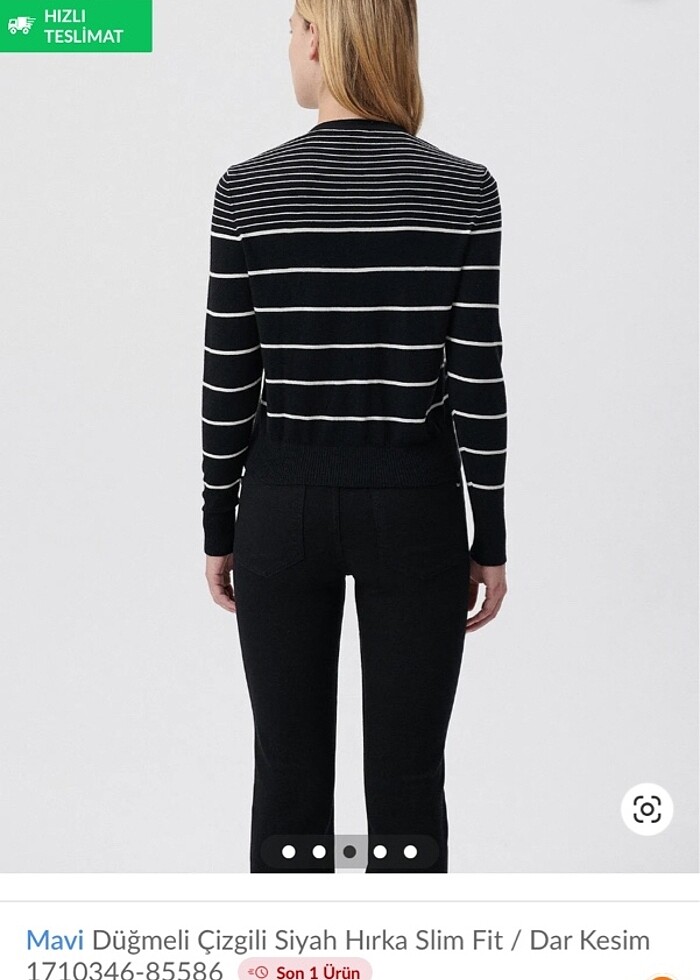 Mavi dar kesim hırka XS - Görsel 3