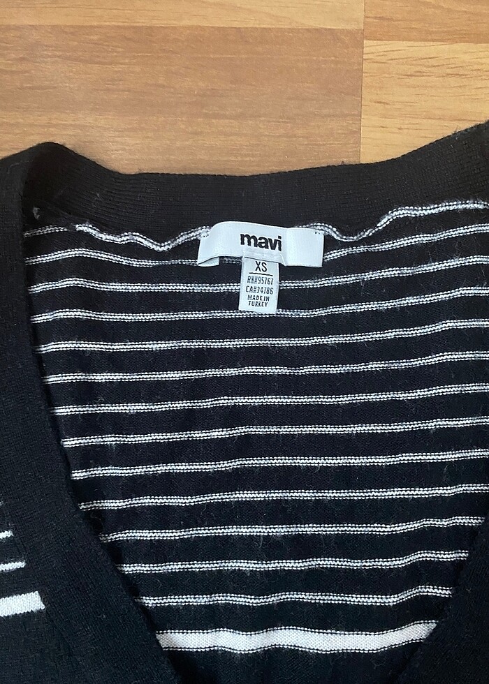 Mavi dar kesim hırka XS - Görsel 5