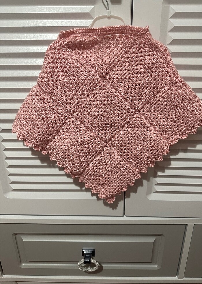 Çocuk panço bandana takım el örgüsü - Görsel 2