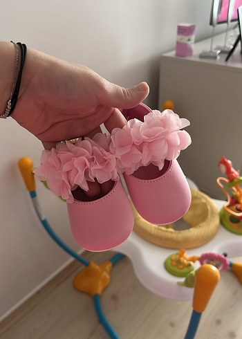 Pembe bebek Elbisesi, Fırfır Detaylı taç ve ayakkabı dahil - Görsel 3