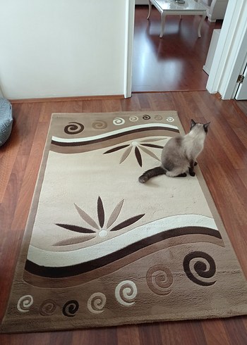 Kahverengi çağdaş leopar desenli halı