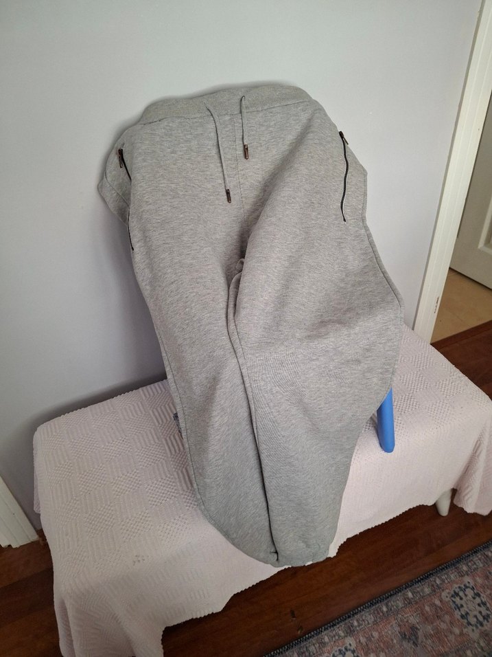 Gri Kadın Fermuarlı Rahat Eşofman Altı - Görsel 2