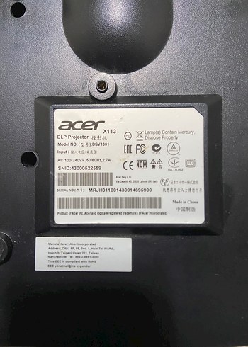 Siyah Acer Projektör - Görsel 6