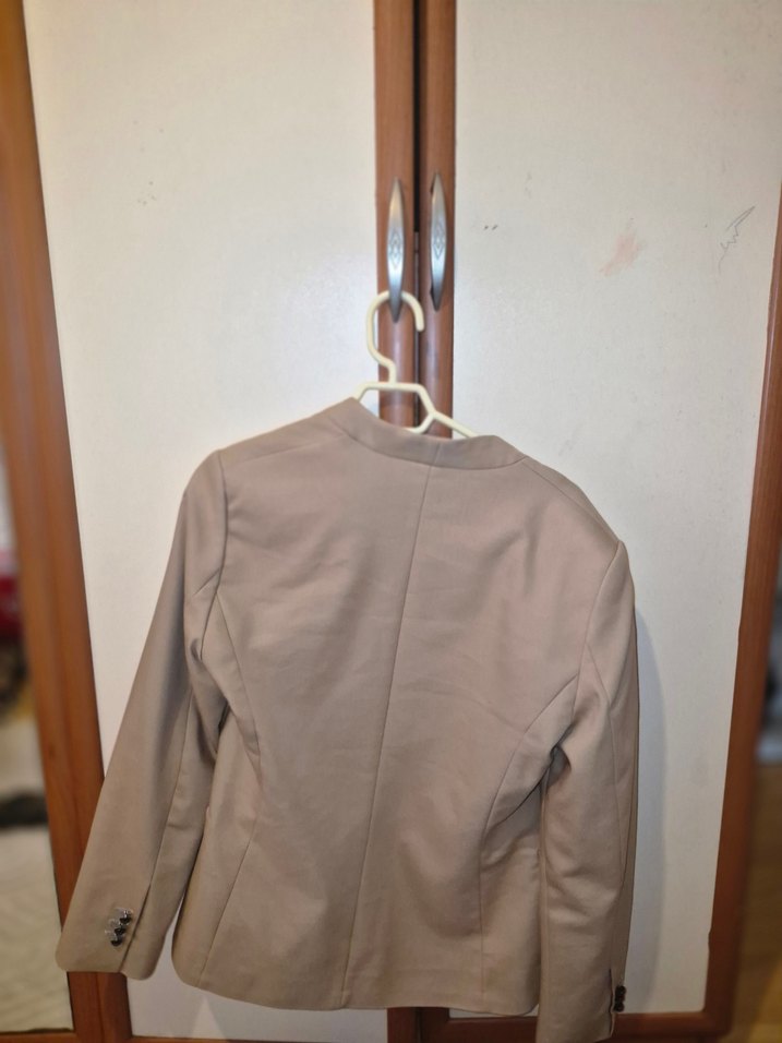 Bej Kadın Süet Blazer Ceket - Görsel 2