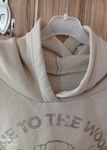 Bej Kapüşonlu Bohem Rahat Sweatshirt - Görsel 2