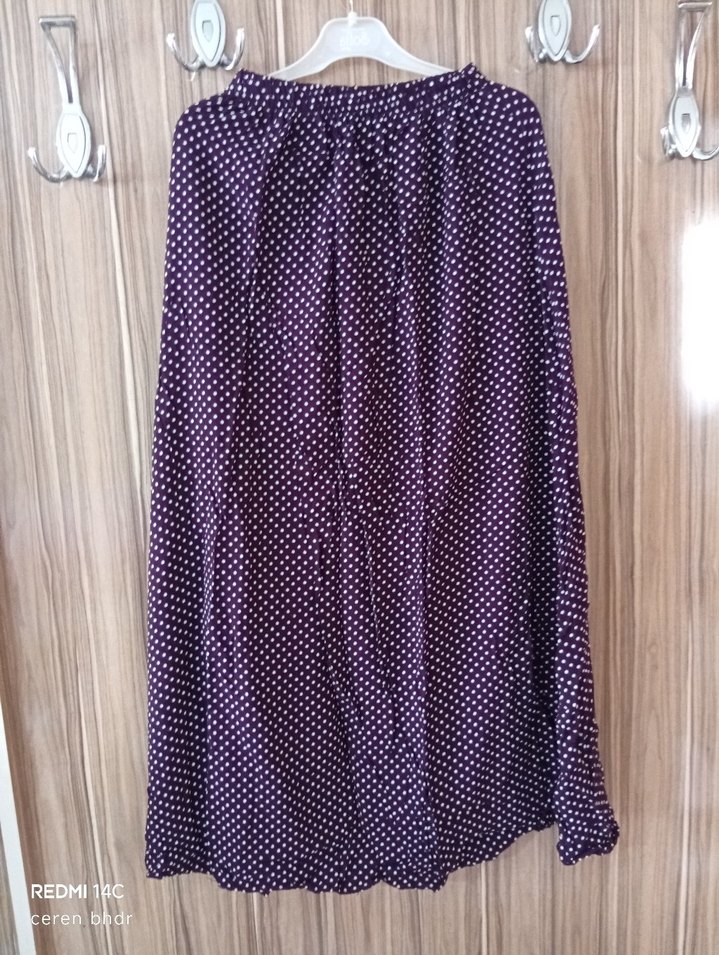 Uzun Kollu Mor Puantiyeli Bağlamalı Bluz - Görsel 4