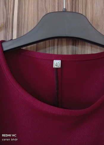 Kemerli Bordo Uzun Kollu Kadın Elbise - Görsel 4