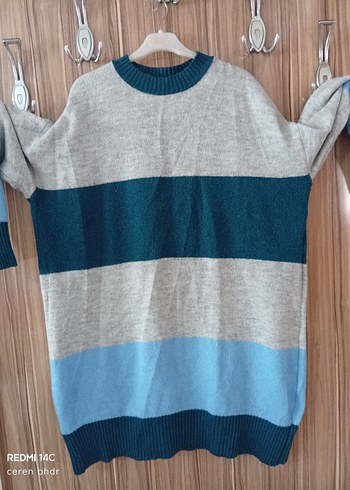 Gri Uzun Örgü Kadın Kazak - Görsel 2