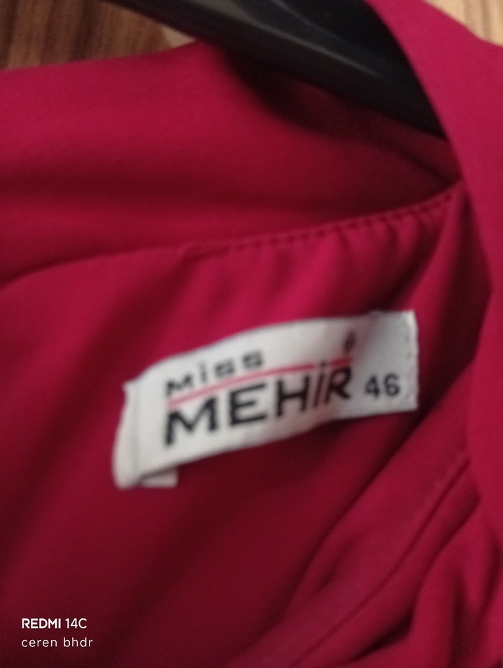 Bordo Nakışlı Uzun Kollu Kadın Elbise - Görsel 2