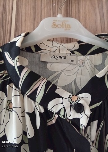 Siyah Çiçek Desenli Uzun Bohem Elbise - Görsel 4